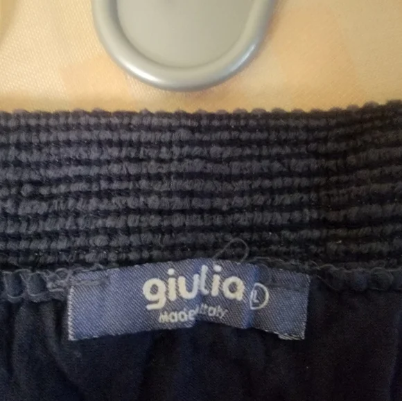 Navy Blue Floral Lined Skirt - Picture 3 of 3